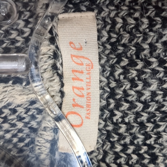 ORANGE FASHION VILLAGE* hooded sweater duster gray outlined in black w/ - Picture 8 of 9